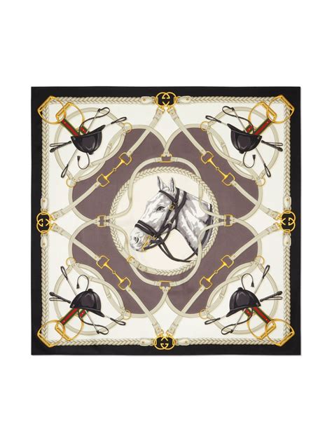 gucci equestrian silk scarf|Gucci Square Scarves .